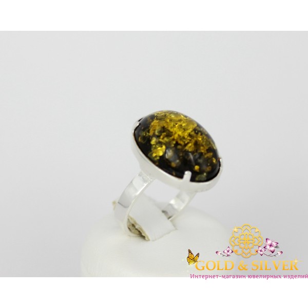 Жіноча каблучка срібна з бурштином "Шарм" 1352б , Gold &amp Silver Gold & Silver, Украина